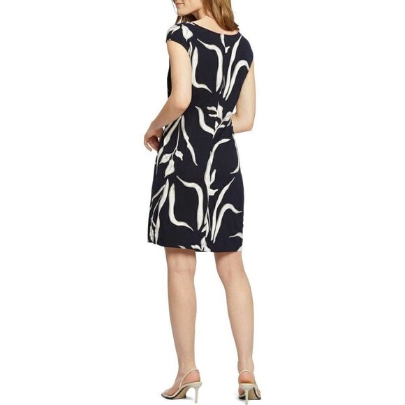 NIC+ZOE Front Twist Detail Sheath Dress - Floral - Navy Multi/Iris Floral - Picture 2 of 7